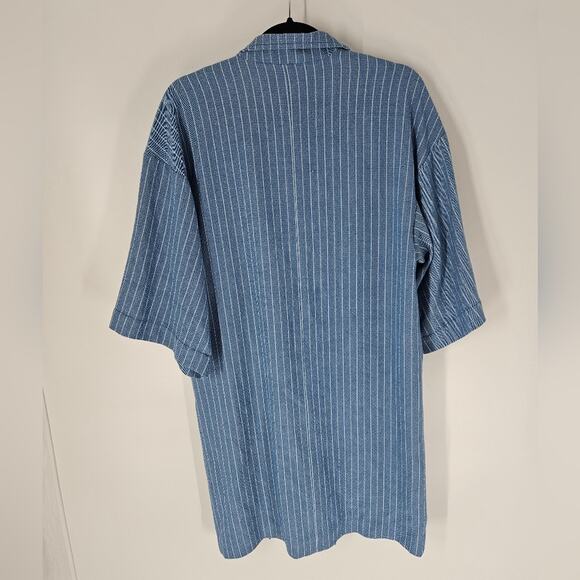 Anthropologie Maeve Blue Striped Long Blazer Jacket S - Picture 6 of 9